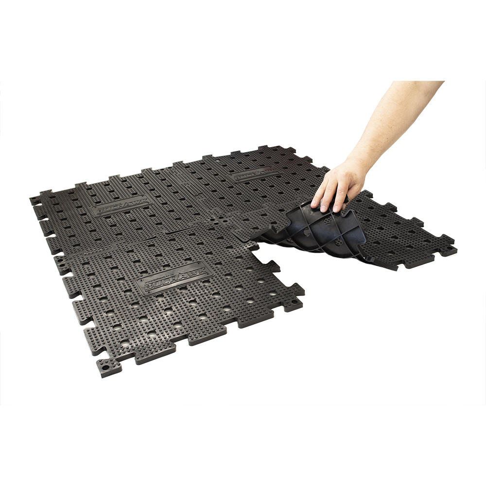 Interlocking floor tiles.
