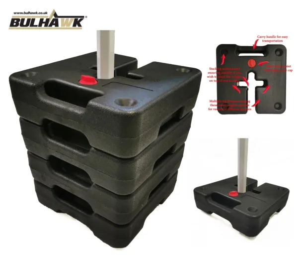 Bulhawk Heavy Duty Pop Up Gazebo Base Foot Leg Pole Water Weights - Available in Sets of 2, 4 or 8 Pieces