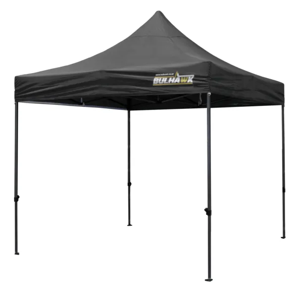 Bulhawk 3m x 3m Black Quantum 30 Pop Up Gazebo including 2 grey side panels and black leg weight bags (Discounted - See Listing Details)