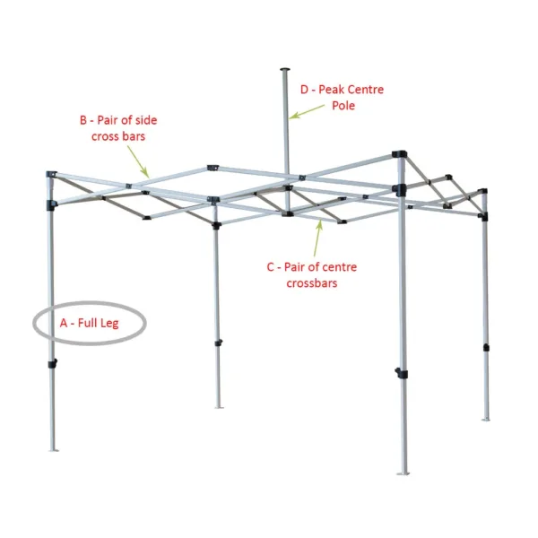 Frame Sections - 3m x 3m Premium Hex 40