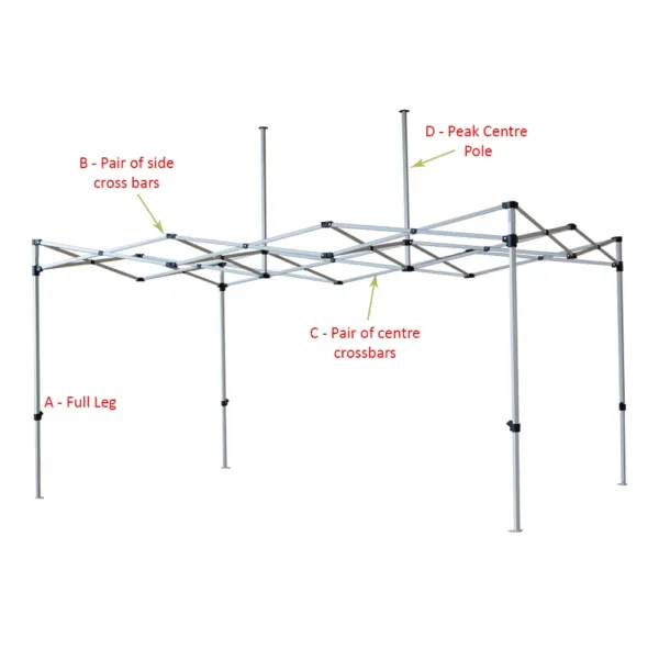 Frame Sections - 3m x 4.5m Premium Hex 40