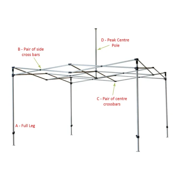 Frame Sections - 4m x 4m Premium Hex 40