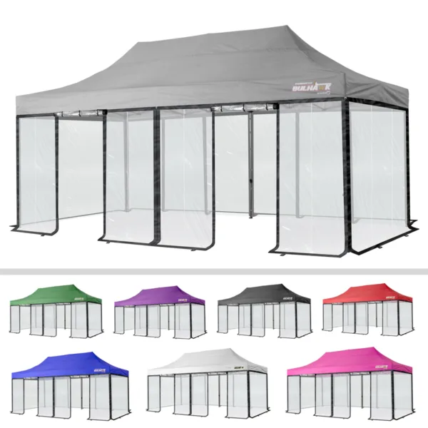 Bulhawk 3m x 6m Premium 32 Heavy Duty Pop Up Gazebo with Clear Sidewalls